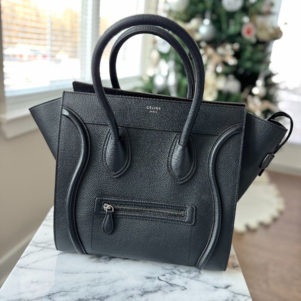 AUTHENTIC Celine Drummed Calfskin Mini Luggage Tote